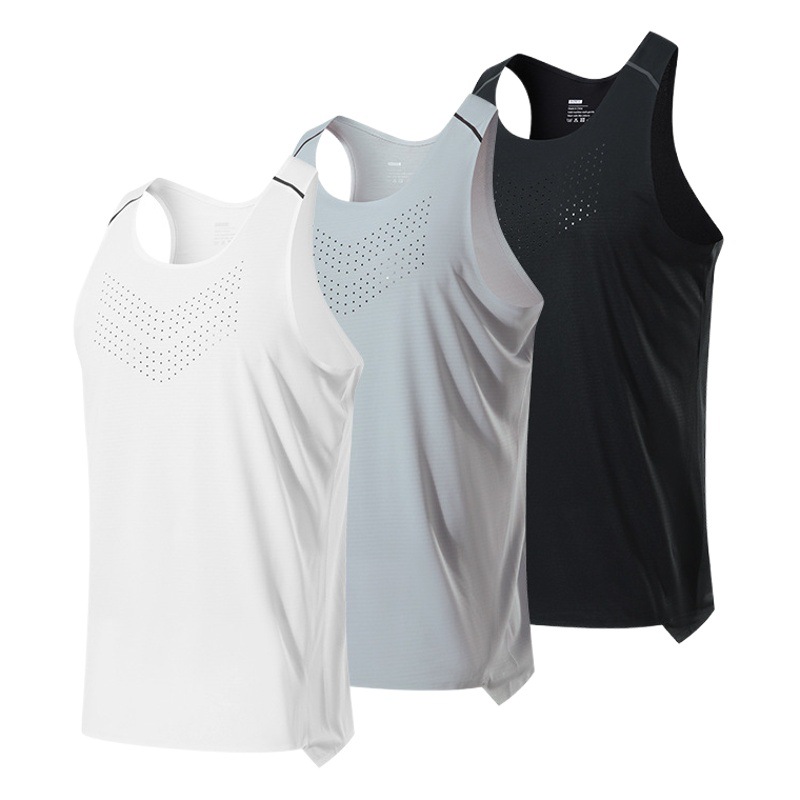 Running Marathon Racing chaleco sin costuras Ajuste rápido de secado transpirable ropa de fitness entrenamiento deportivo Chaleco de prueba corporal