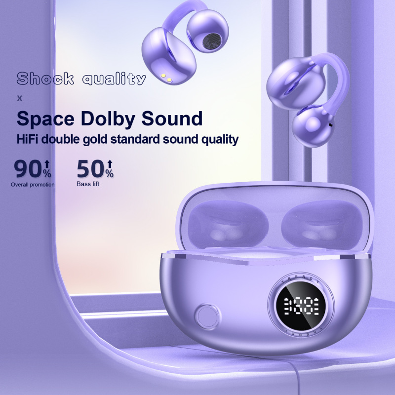 国境を越えたAI人気のBluetoothヘッドセット、ワイヤレス、長いバッテリー寿命、大容量、骨伝導、非インイヤースポーツイヤークリップタイプ卸売|undefined
