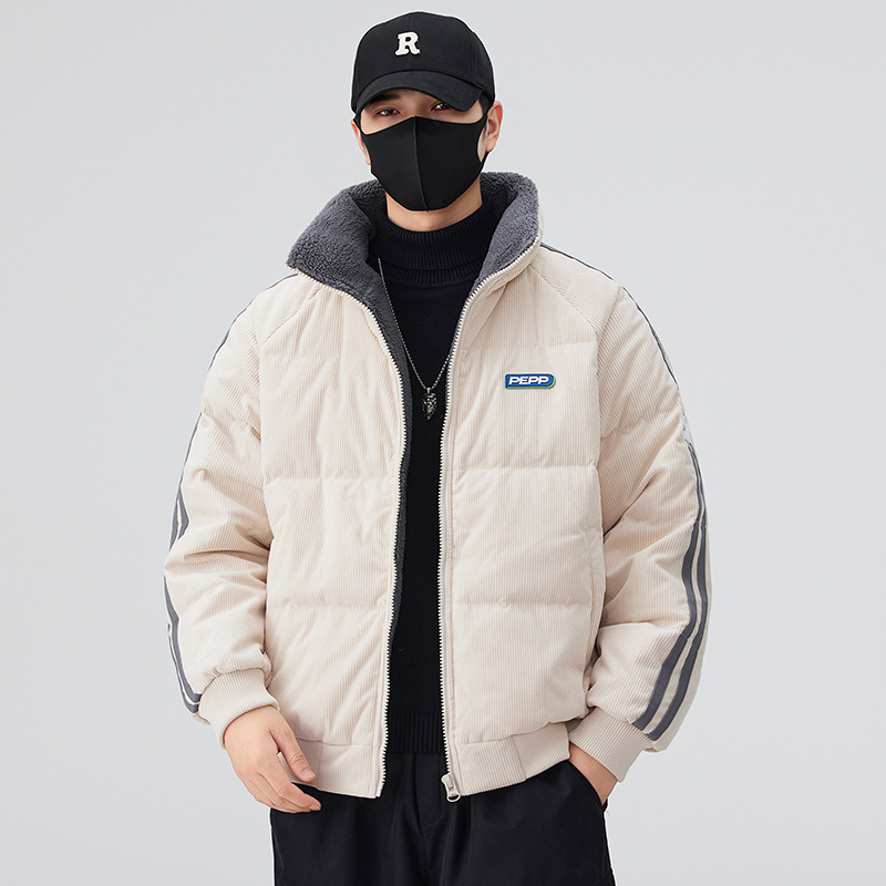 National Standard 90 White Duck down Corduroy Sherpa down Jacket Men's Stand Collar Winter Puffer Jacket Trendy Brand Jacket National Standard 90 White Duck down Corduroy Sherpa down Jacket Men's Stand Collar Winter Puffer Jacket Trendy Brand Jacket