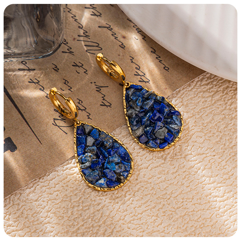 Taina pendientes de resina de piedra natural ojo de tigre pendientes de piedra de nicho femenino diseño pendientes de cristal diamantes estilo europeo y americano