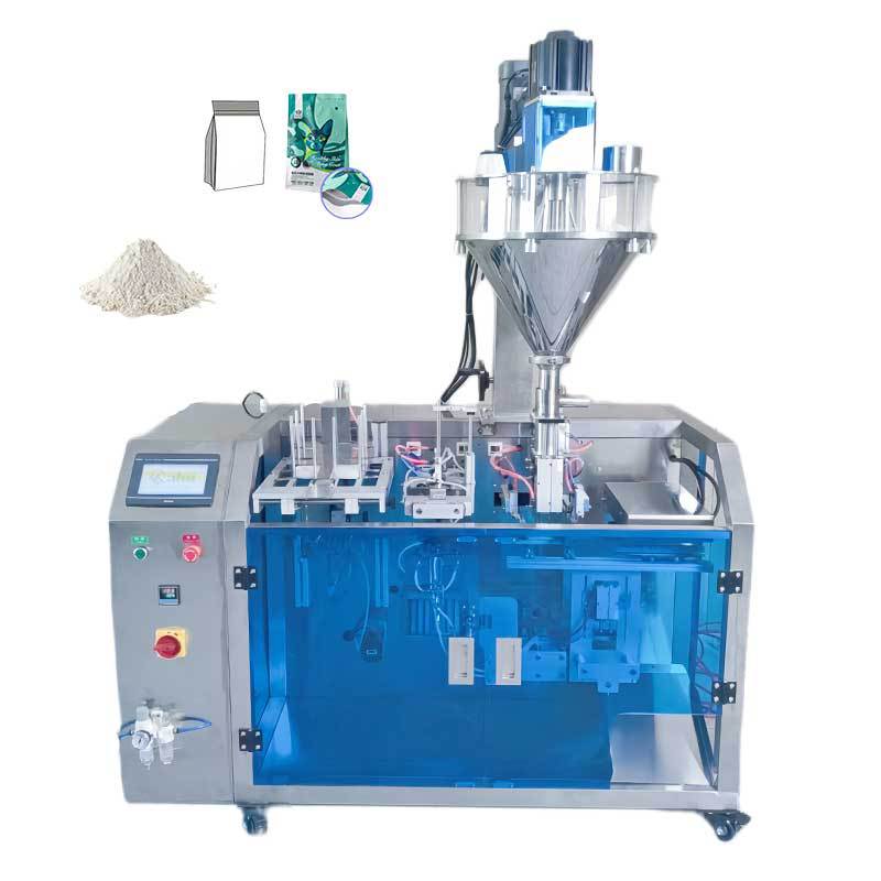 新款全自动粉末预制袋拉链站立袋给袋式包装机