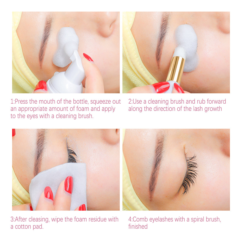 carina Eyelash Extending Facial Cleanser Eyelid Bubble Cleaning Gentle Makeup eye black Removing Residues Home Care_voghion.com