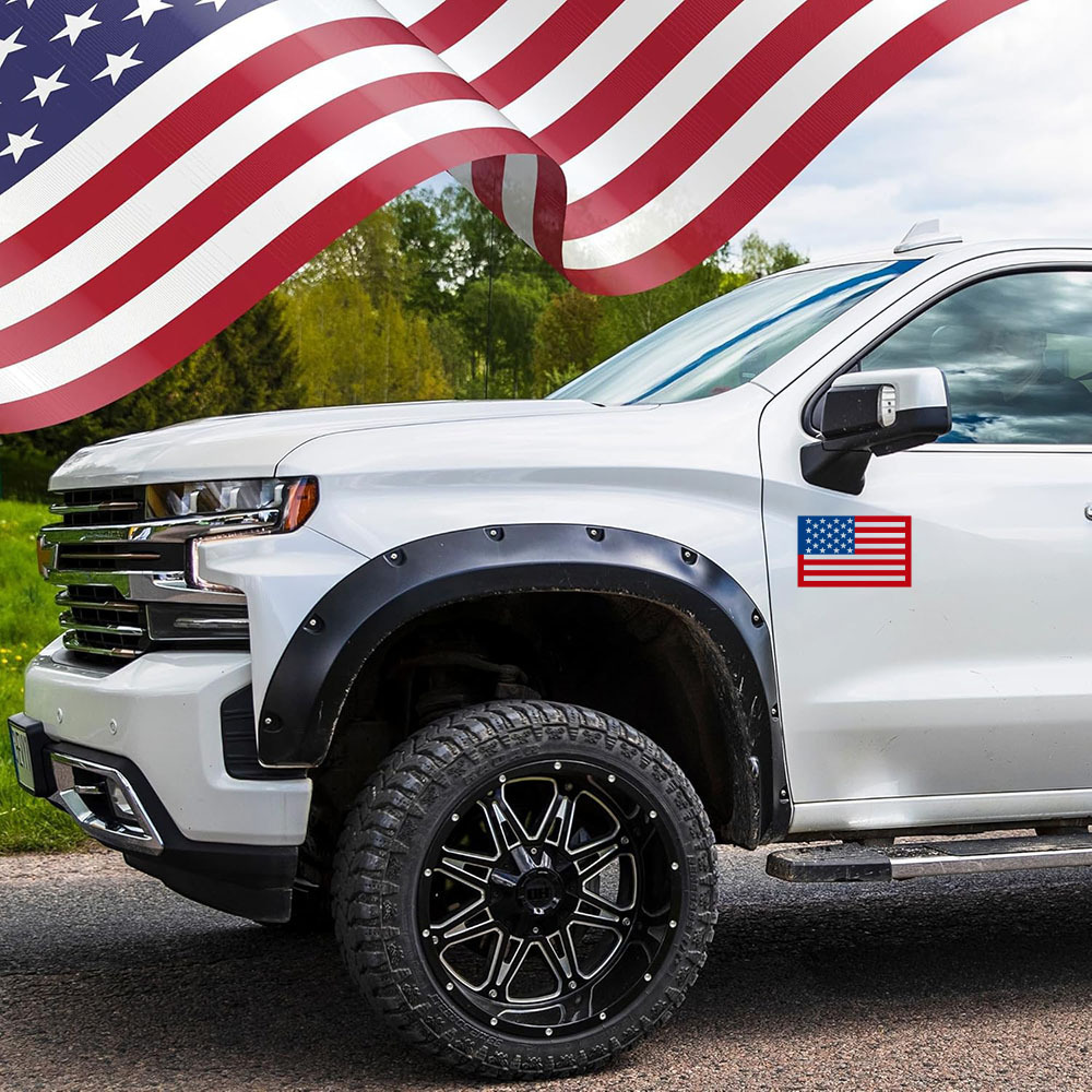 Amazon rojo azul bandera de los Estados Unidos pegatinas magnéticas de automóviles bellas pegatinas magnéticas negras suaves agujeradas