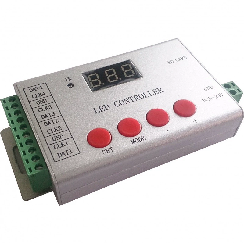 H802SE полноцветный LED-контроллер вместо SD-карты, DMX512 программируемый контроллер для 2811/2812/1903