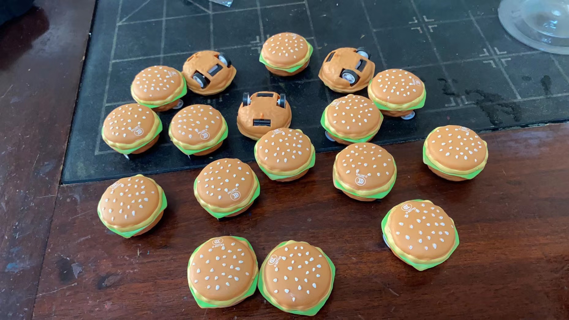 Plastic Material Hamburger Pattern Hamburger Plastic Car Model