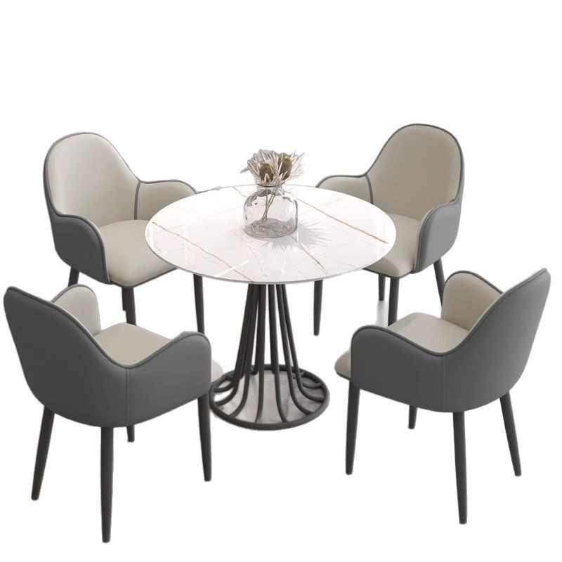 Silla de comedor nórdica de lujo ligero para el hogar silla de mesa de respaldo minimalista moderna para el hogar sala de estar silla de hotel de hierro forjado