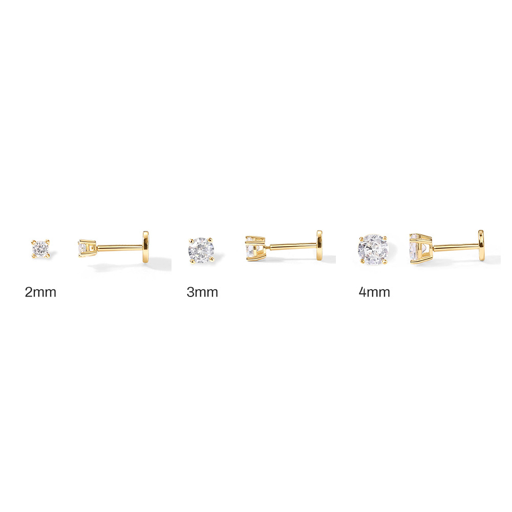 Daily Occasion Silver Material 1 Piece Silver Rhinestones Solid Color Ear Studs