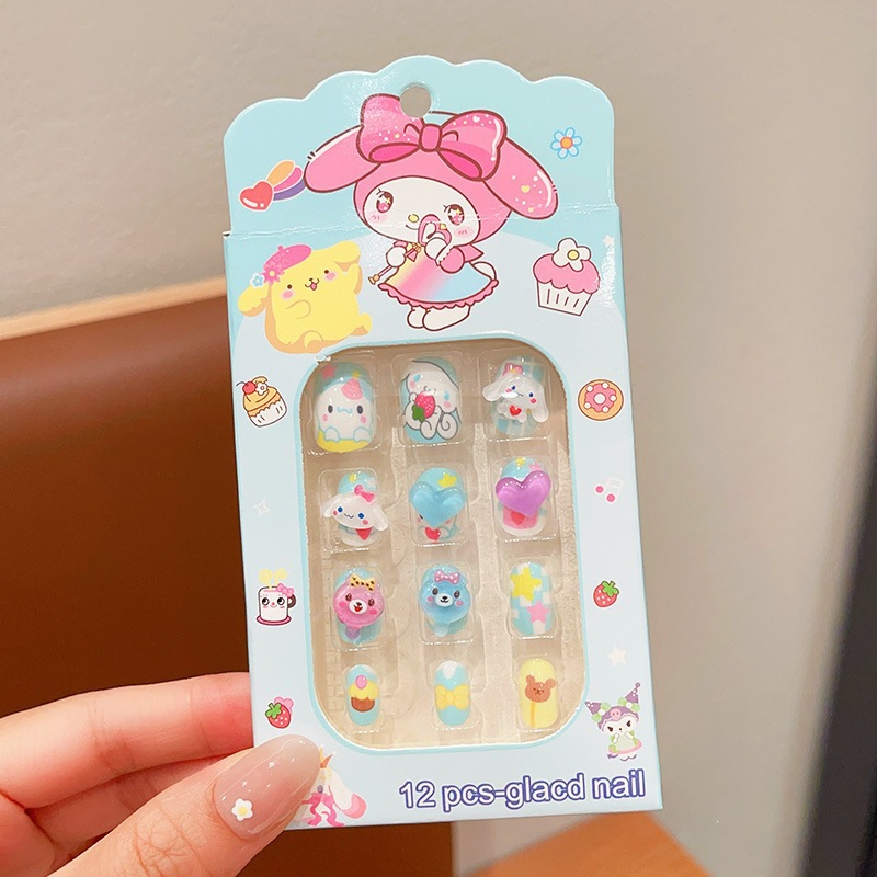 Niños parches de uñas super lindas chicas lindas usan pegatinas de dibujos animados de uñas seguras desmontables parches de uñas al por mayor image 128