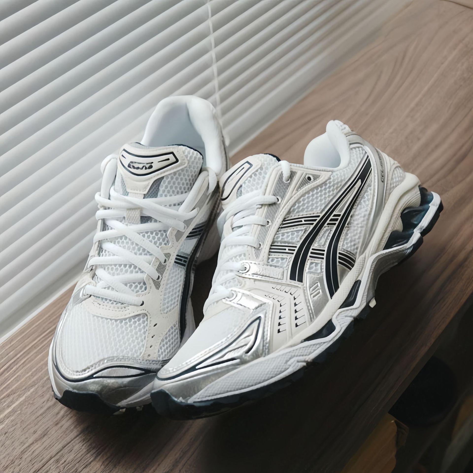 莆田纯原亚瑟Gel-Kayano14男女士跑步鞋增高网面大码休闲运动鞋子