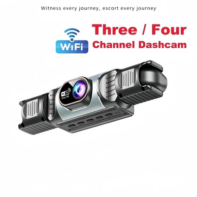 New 2K/4K Dash Cam, No Installation Required, Dual Front and Rear Cameras, Loop Recording, Reversing Camera, Night Vision (Driving recorder) - xc405-wifi-three-channel-recorder