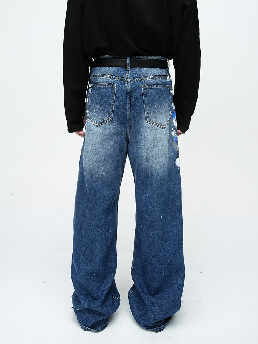 Mtlclothes ropa de Hombre | 2023 otoño diseño sentido nicho High Street hip hop pintura graffiti lavado jeans