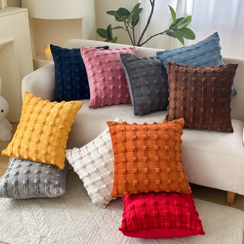 2025 New Dutch Velvet Three-Dimensional Bubble Grid Pillow