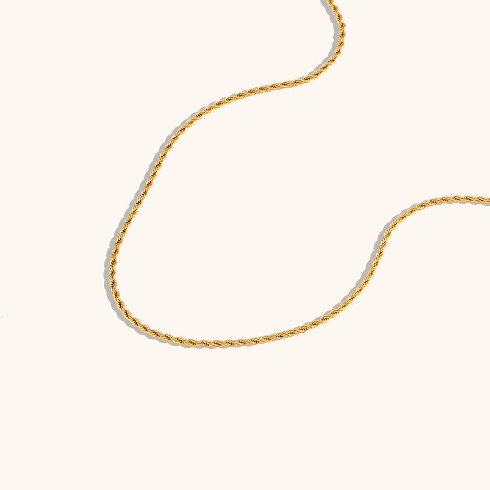 Necklace Classification PVD Coated Real Gold Plated Geometric Solid Color Stainless Steel Titanium Steel Vintage Style Waterproof Non Tarnish Necklace