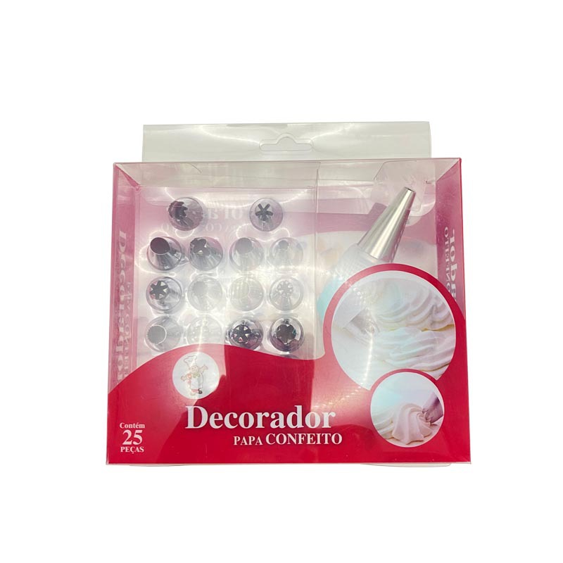 Fondant decorating bag and tip set for home use, rose leaves and cookies, 24 stainless steel tips for frosting, birthday and wedding decoration