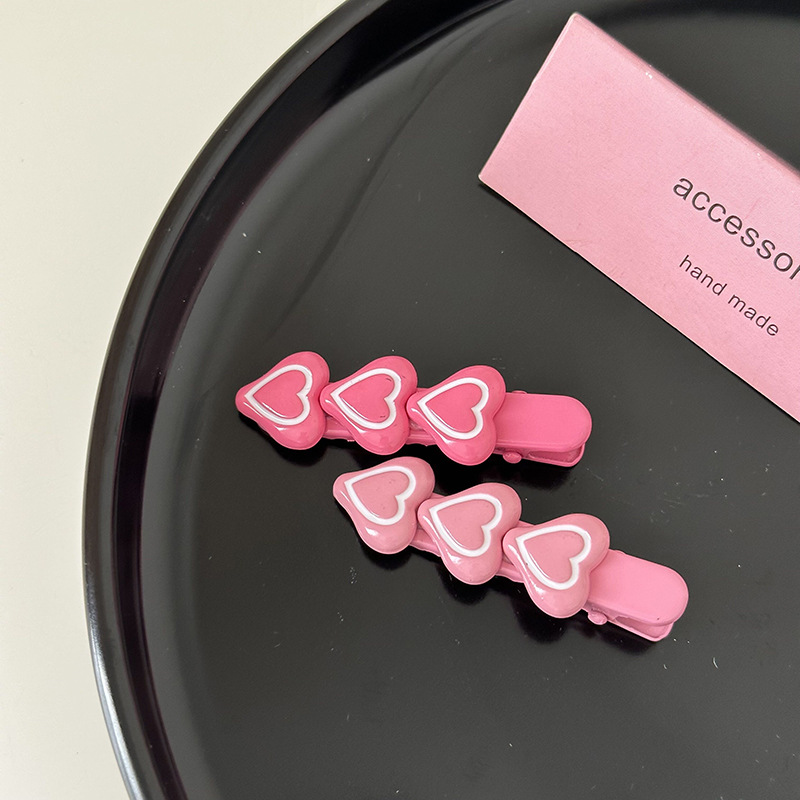 Y2g star sweet cool pink white five-pointed star hairpin side bangs broken hair duckbill clip sweet hair accessories all-match New_voghion.com