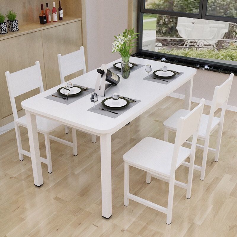 Combinación de mesa y silla de comedor de apartamento pequeño, sala de estar simple, casa de alquiler rectangular simple, 4 mesas para comer Amazon