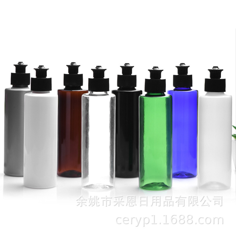 工厂150mlPET塑料瓶手拉盖乳液按压瓶平肩化妆品喷雾分装瓶包材