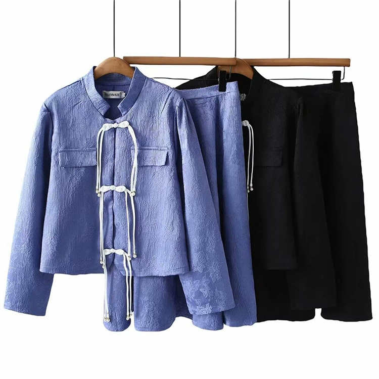 Плюс размер Китайский ретро костюм пухлая девушка весна западный стиль Стенд воротник пряжка топ + большая белая юбка 2619