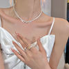 Short zirconium from pearl, necklace, small design chain for key bag , summer accessory, light luxury style, trend of season