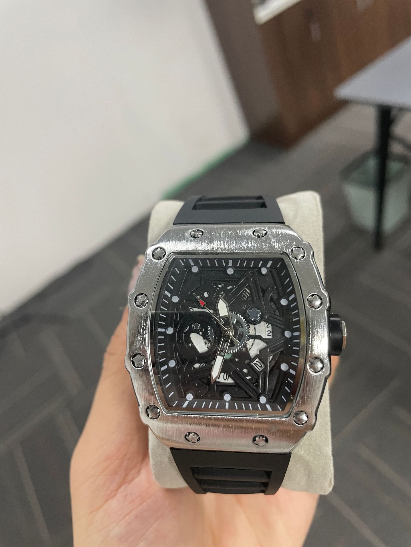 Men's Mechanical Watch Barrel Shaped Luminous Automatic Luxury_voghion.com