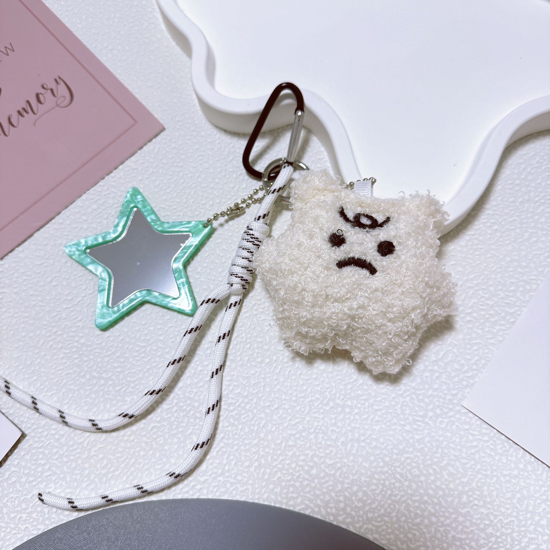 Pelusa dopamina diy Bears bolsos colgantes lindos caricaturas Bears béisbol llaveros Miu 系 colgantes de cuerda trenzada
