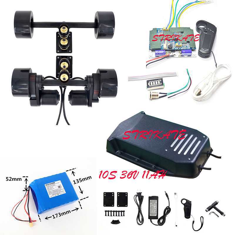 Off-Road Skateboard 5065 Remote Control Four-Wheel Dual-Drive Electric Skateboard Power Set Maple Double-Layer Bridge Kit Longboard DIY