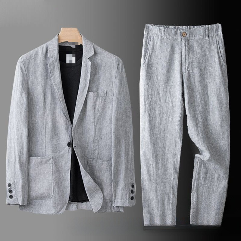 2025 Linen Suit Set for Men, Summer Suit, Men's Loose-Fitting Jacket, Cotton-Linen Casual Suit, Wholesale from Manufacturer 2025 Linen Suit Set for Men, Summer Suit, Men's Loose-Fitting Jacket, Cotton-Linen Casual Suit, Wholesale from Manufacturer