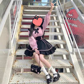 日系甜美可爱洛丽塔连衣裙女童Lolita公主裙衬衫背带裙套装两件套