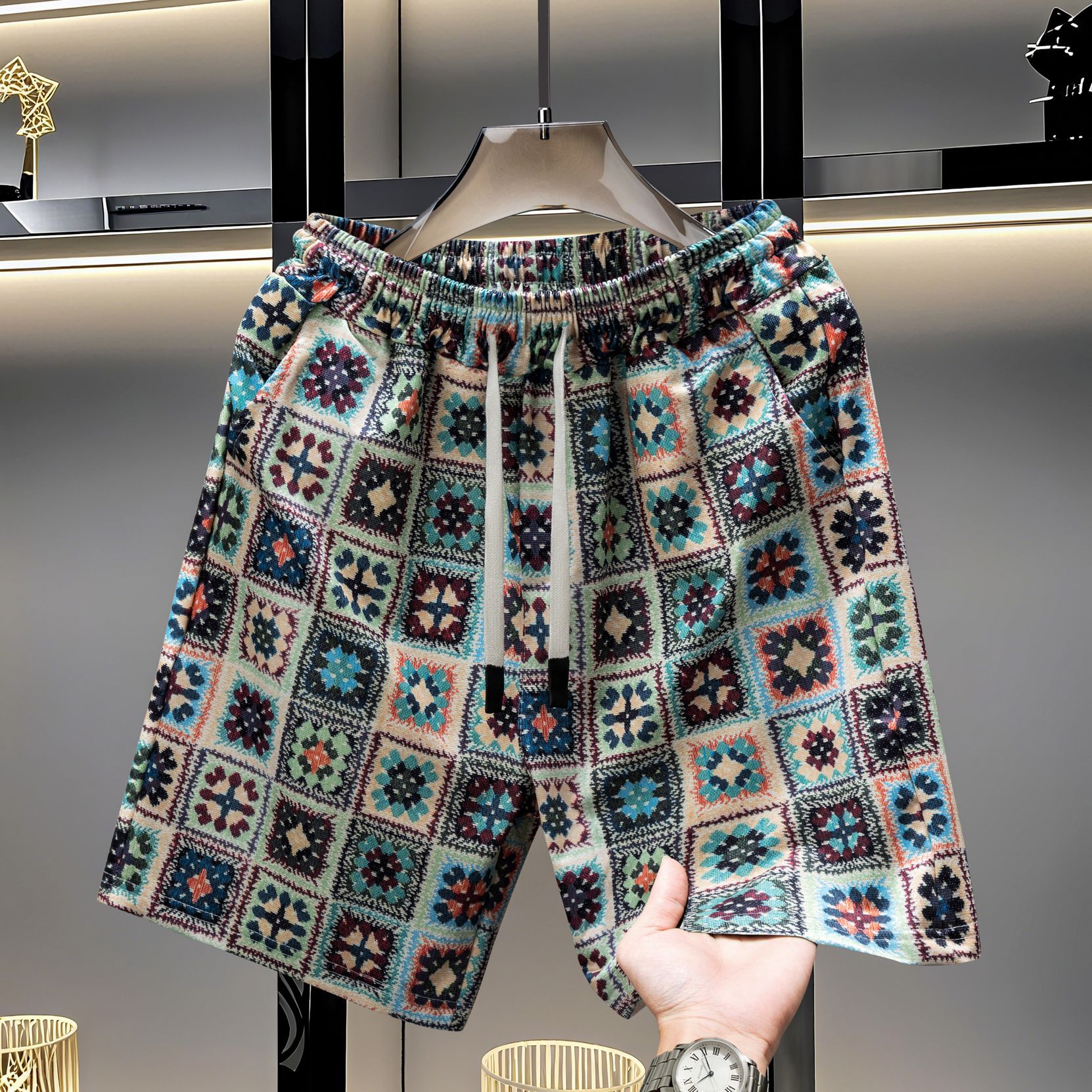 Men's Hawaiian Print Summer Shorts - Lightweight Breathable Quick-Dry Casual Shorts With Cool Touch Fabric For Vacation & Beach_viptrois.com