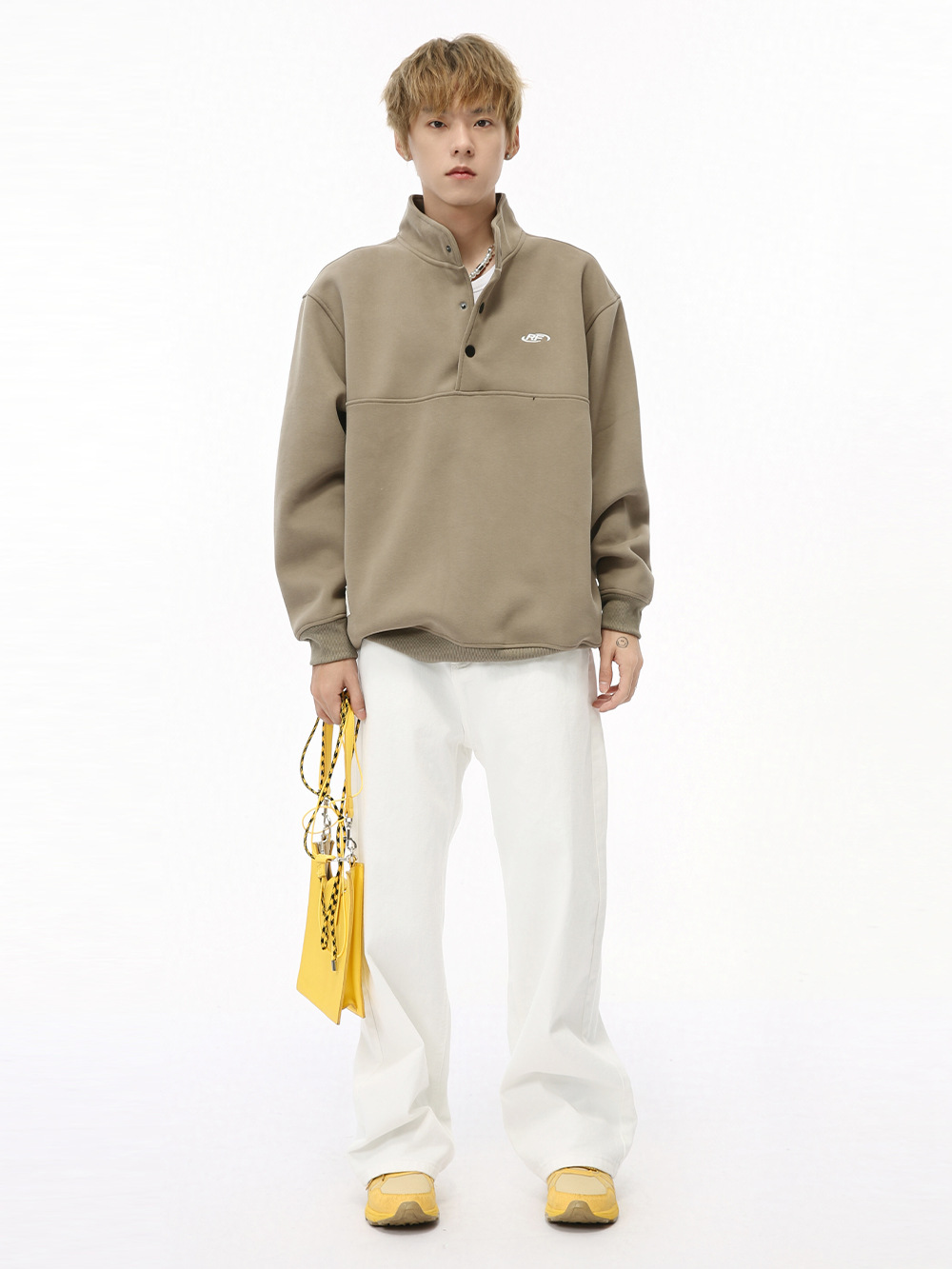 Ropa para hombre MTLCLOTHES | Pantalones vaqueros casuales rectos y versátiles de color sólido con cintura elástica de estilo coreano, a la moda.