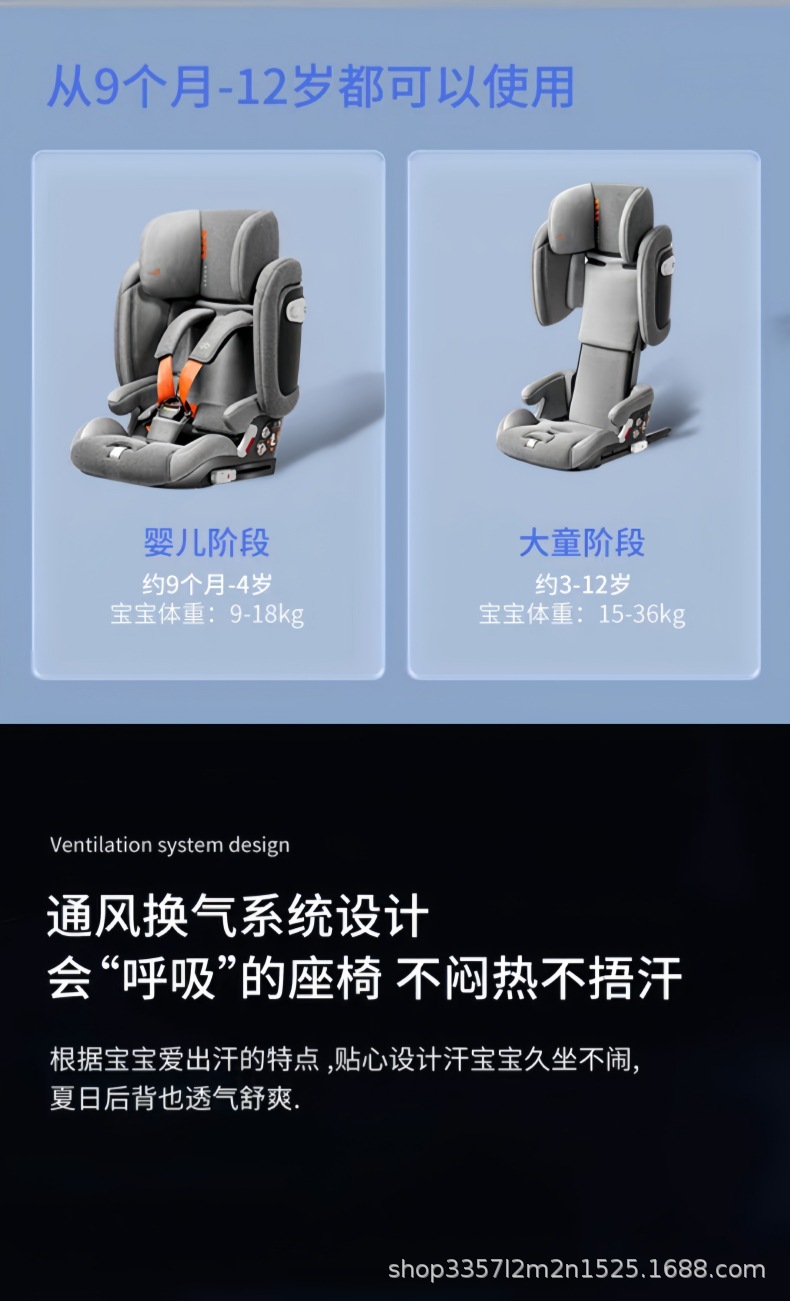 Gb Goodbaby Car Child Safety Seat for Babies Aged 9 Months to 12 Years [Packaging Box Has Defects]