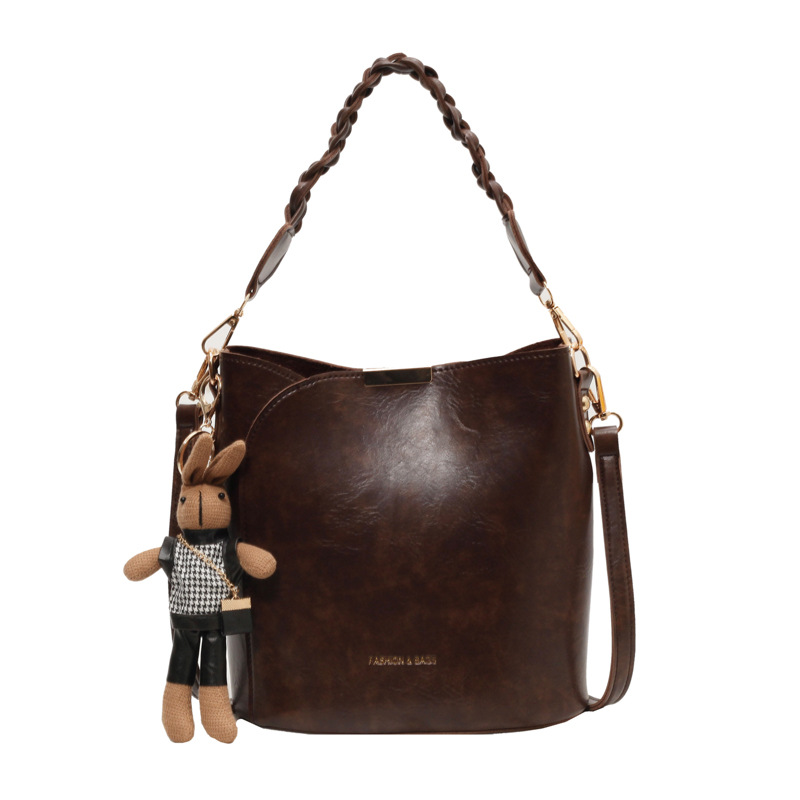 Maillard retro bolso de cesta de verduras de mano mujer otoño e invierno 2023 nuevo bolso de cubo de moda de moda bolso de hombro