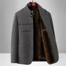 休闲西装男西装外套秋冬新款高档四季休闲单件上衣加绒加厚西服男