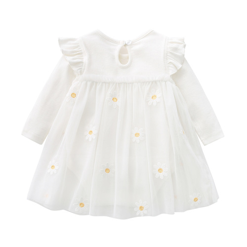  Autumn New Baby Skirt Daisy Gauze Skirt Korean Style Super Cute Princess Skirt Newborn Baby Skirt Dress