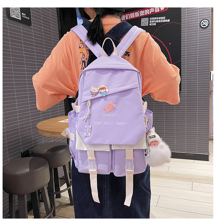 Korean Clashing Color Flip Backpack Wholesale Nihaojewelry display picture 11