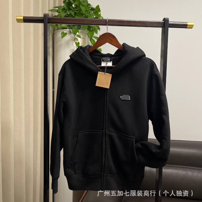 Cross-Border Factory Direct Sales North Face Style Fleece-Lined Thickened Unisex Hooded Zip-Up 500g Winter Men's Sweatshirt