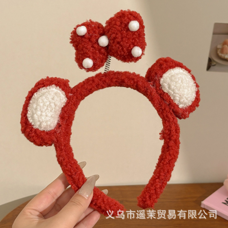 曲奇饼干洗脸发箍女2025新款毛绒压发头箍可爱发卡子防滑发捆头饰|undefined