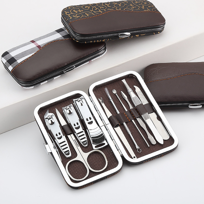 Smiley face nail clippers suit 10-piece nail clippers nail clippers beauty tools suit gift manicure suit