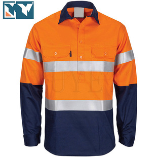 Manufacturers Custom Summer Long-Sleeved Reflective Shirt Workwear Wholesale Cotton Flame Retardant Welding Protective Tooling Direct Supply