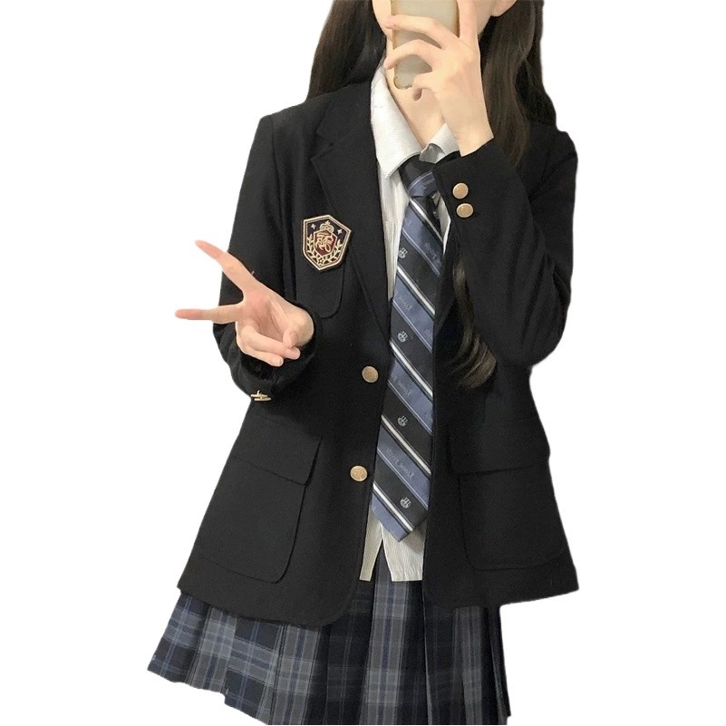 Камелия и Книжная школа стиль костюм черный школьный смысл маленький костюм jk униформа женская куртка английская верхняя одежда