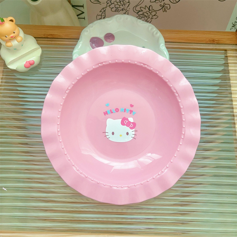 labubu马卡龙糖果色沙拉盘家用水果盘儿童甜品早餐零食水果蛋糕盘|undefined