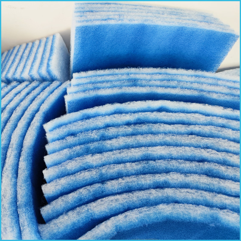 Filtro de aire al por mayor algodón G4 lavable azul y blanco efecto inicial algodón 10mm polvo G3 boca de aire algodón azul y blanco filtro Algodón