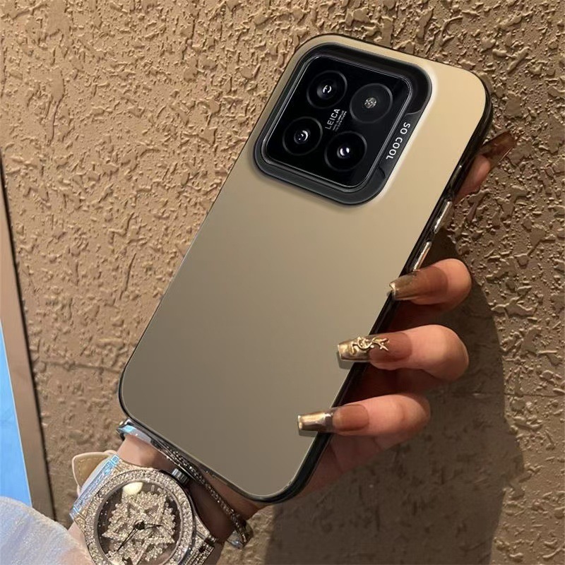 Solid Color Silver Case for Xiaomi 14Pro Mobile Phone Case Red Rice note13Pro Simple Red Rice K70Pro Drop-resistant