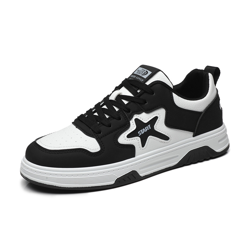 Zapatos de hombre de otoño nuevo estilo, deportes y ocio para jóvenes, zapatillas de deporte pequeñas y blancas, estudiantes de secundaria transfronteriza, zapatos de moda PU al por mayor