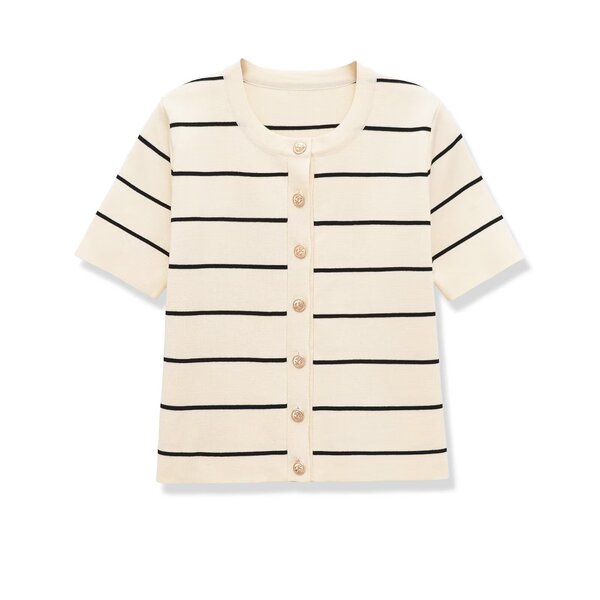 Knitted elastic small sweater