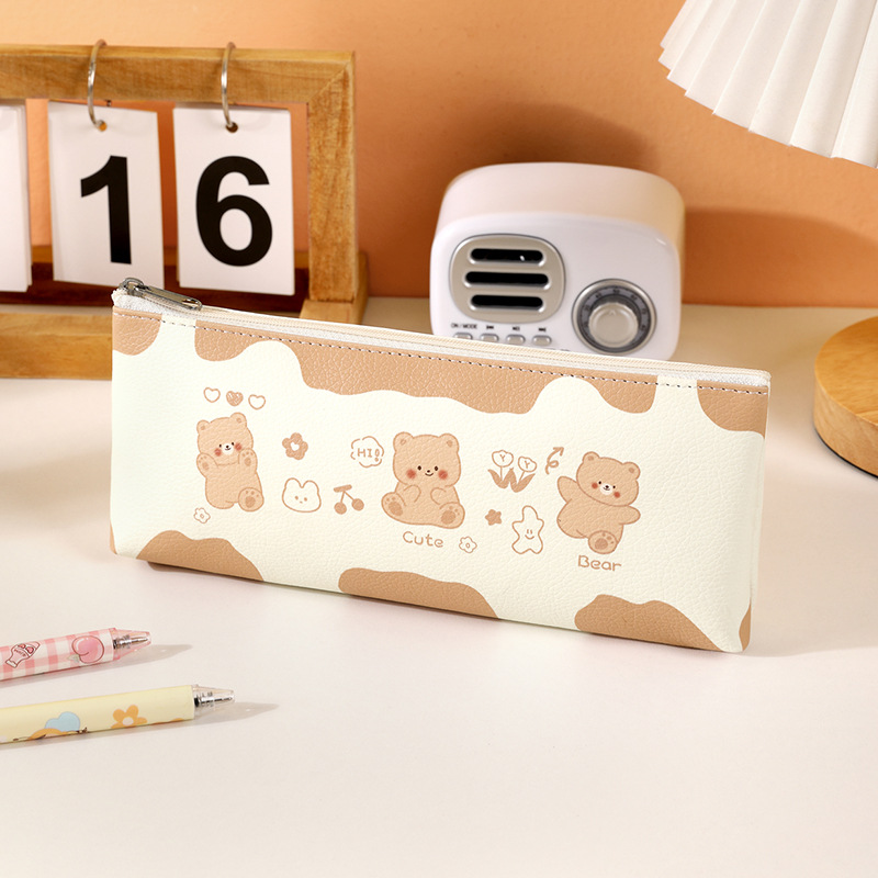 Bolsas de lápiz creativas lindas bolsas de lápiz con cremallera de oso bolsas de papelería bolsas de maquillaje