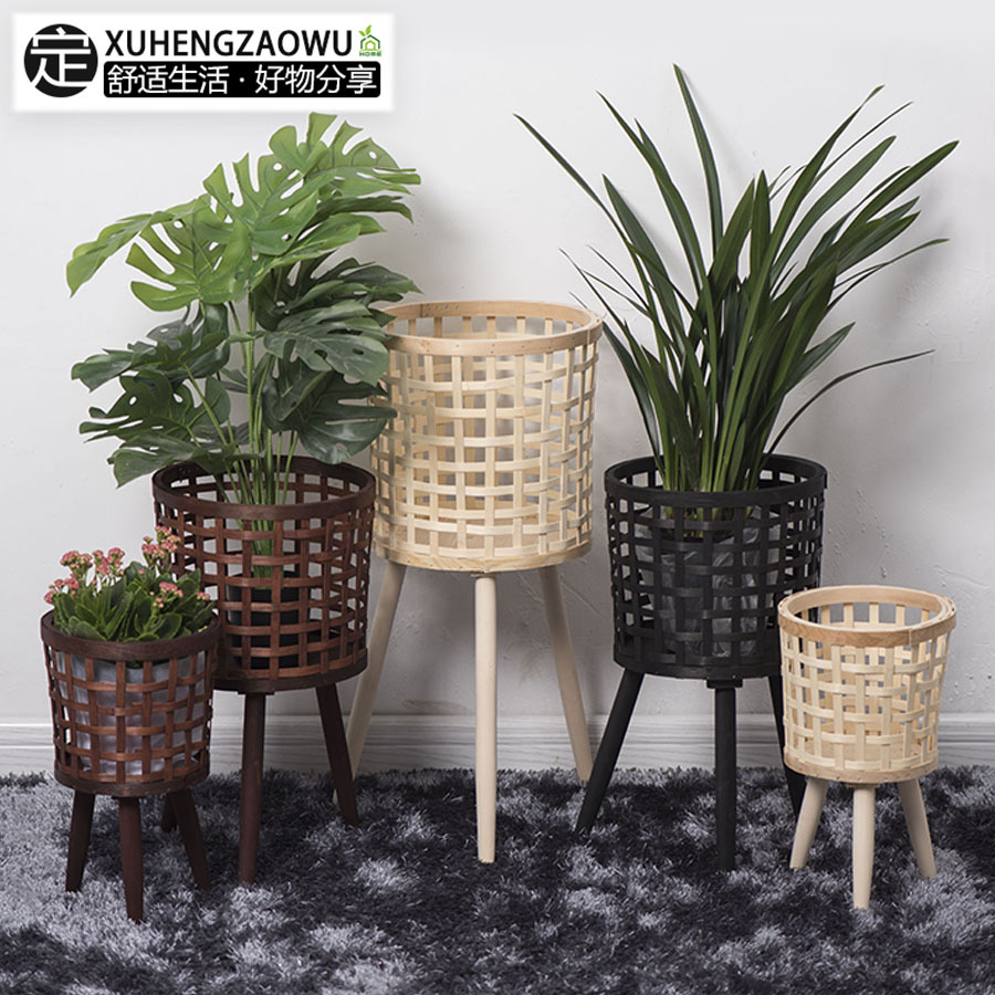 Soporte de flores de estilo ins personalizado pequeño, soporte de maceta de decoración de interiores, soporte de flores de madera, dibujo, muestra, volumen personalizado, gran descuento