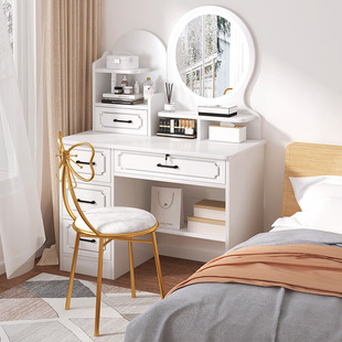 Dressing Table Bedroom Modern Simple Small Apartment New Accessible Luxury High-End Makeup Mirror Storage Cabinet Integrated Table