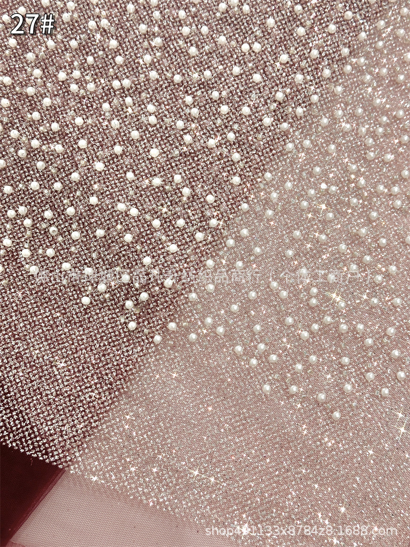 Nuevo fondo de polvo espumado cuentas bordadas telas de alta moda vestido cena fiesta vestido de tela