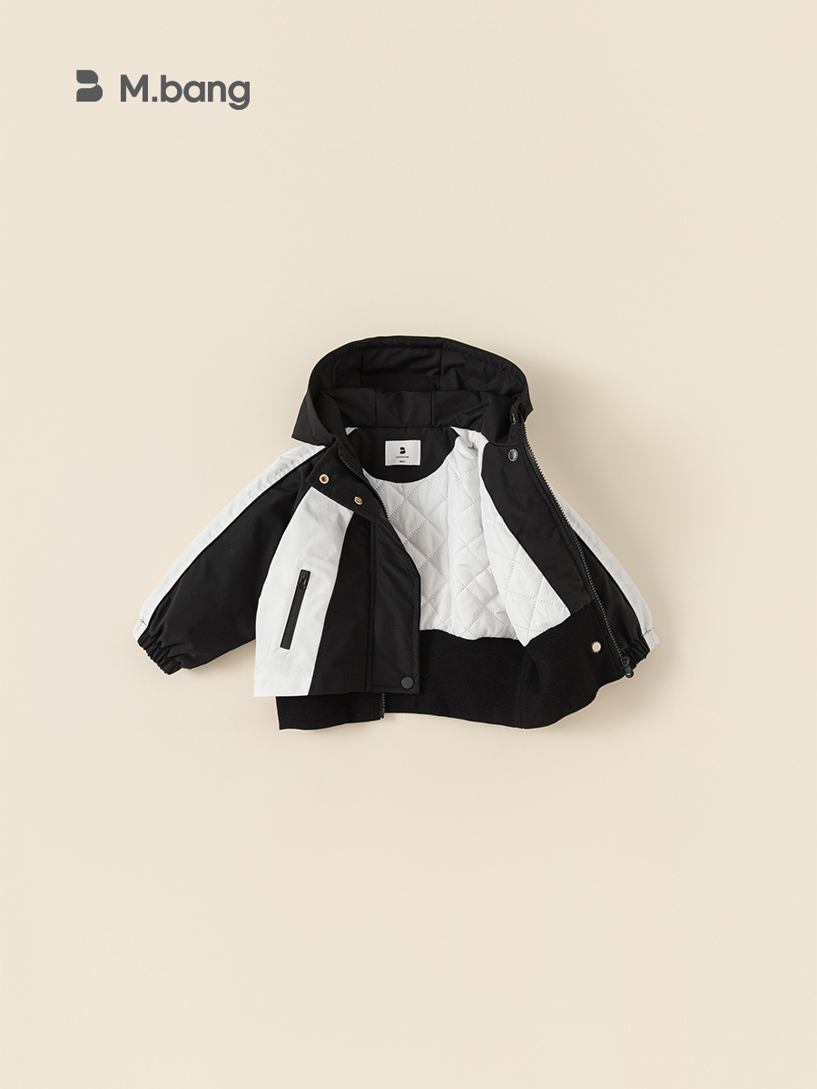 Abrigo de algodón de invierno para niños Youbao, chaqueta informal gruesa para niños, cortavientos para niñas con bloques de color, nueva chaqueta de algodón para niños 2026